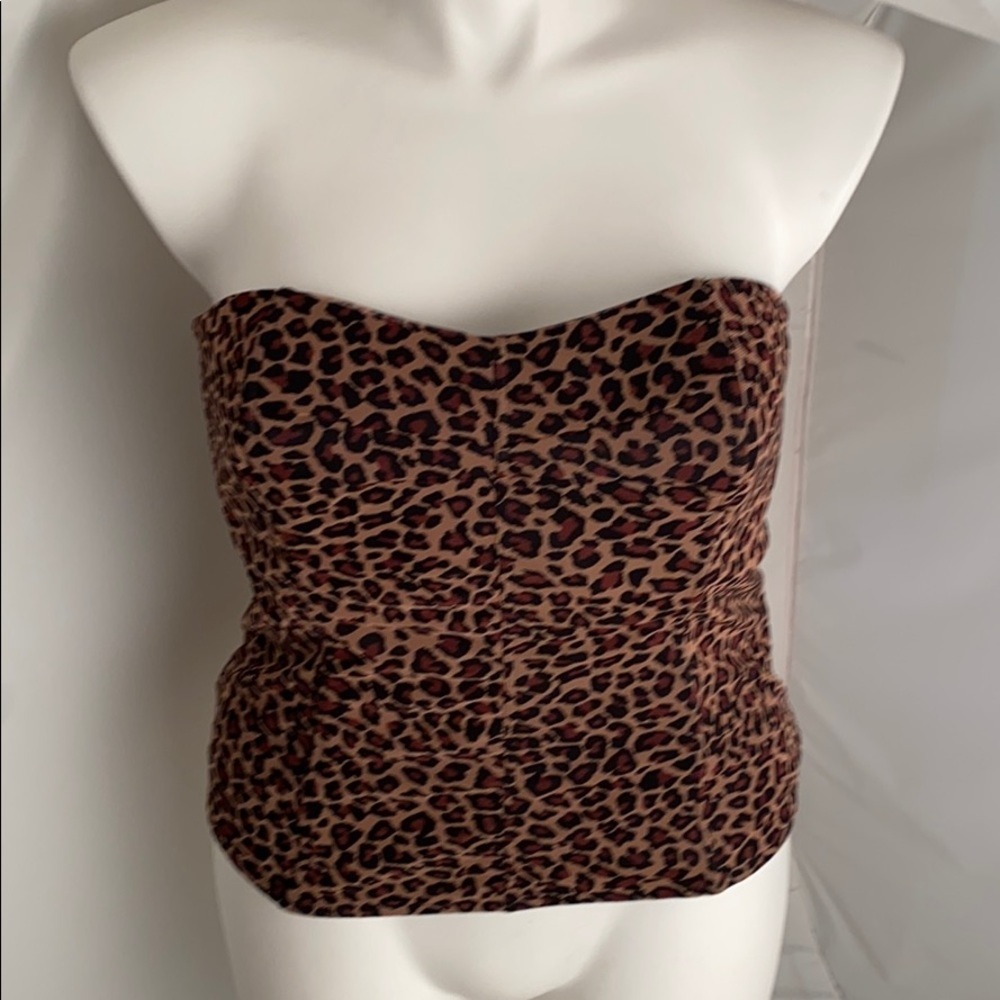 Cacique brown and black leopard print bustier 18-20